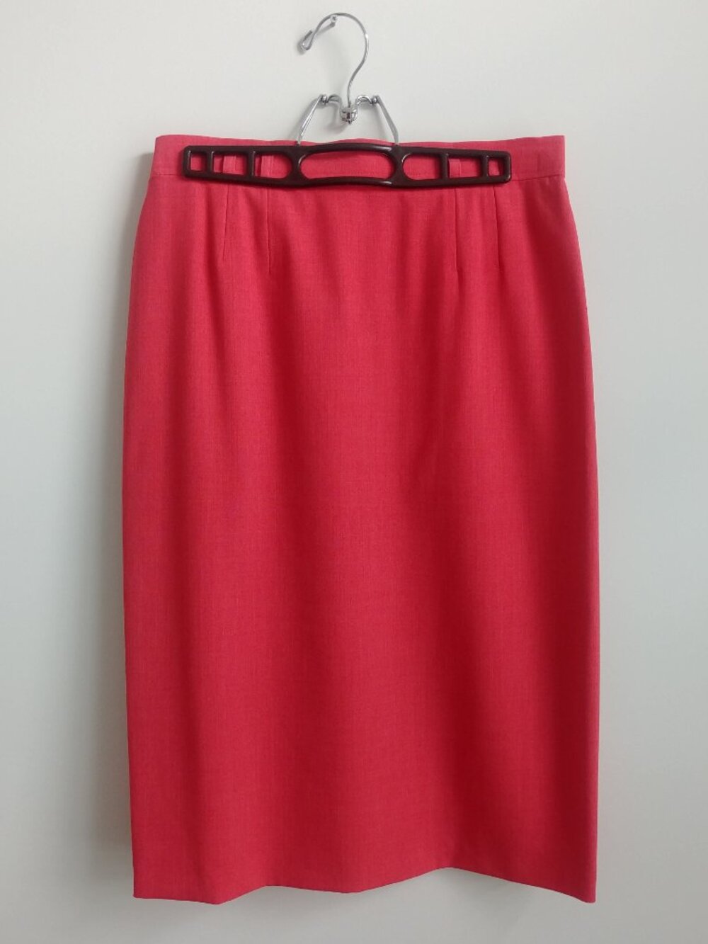 Vintage Horst Basler wool blend reddish coral midi skirt 40 approx 8/10 Medium